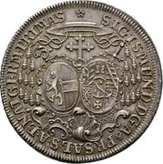 Austria Thaler Sigismund von Schrattenbach type 3 1759 KM# 394 SIGISMUND D G A & PR SAL S A L NAT GERM PRIMAS coin obverse Austria Thaler Sigismund von Schrattenbach type 3 1759 KM# 394 SIGISMUND D G A & PR SAL S A L NAT GERM PRIMAS coin obverse