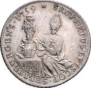 Austria Thaler Sigismund von Schrattenbach 1759 KM# 395.1 SRUPERIUS EPISCOP SALISBURGENS 1759 coin reverse Austria Thaler Sigismund von Schrattenbach 1759 KM# 395.1 SRUPERIUS EPISCOP SALISBURGENS 1759 coin reverse