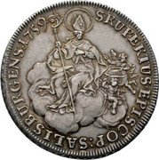 Austria Thaler Sigismund von Schrattenbach type 3 1759 KM# 394 SRUPERIUS EPISCOP SALISBURGENS 1759 coin reverse Austria Thaler Sigismund von Schrattenbach type 3 1759 KM# 394 SRUPERIUS EPISCOP SALISBURGENS 1759 coin reverse