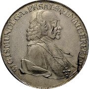 Austria Thaler Sigismund von Schrattenbach type 7 1761 KM# 395.2 SIGISMUND D G A & PR SAL S A L NAT GER PRIMAS coin obverse Austria Thaler Sigismund von Schrattenbach type 7 1761 KM# 395.2 SIGISMUND D G A & PR SAL S A L NAT GER PRIMAS coin obverse