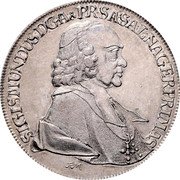 Austria Thaler Sigismund von Schrattenbach type 7 1762 FM SALISPURGENS (error) KM# 395.3 SIGISMUNDUS DGA&PR S ASALNAGERPRIMAS coin obverse Austria Thaler Sigismund von Schrattenbach type 7 1762 FM SALISPURGENS (error) KM# 395.3 SIGISMUNDUS DGA&PR S ASALNAGERPRIMAS coin obverse