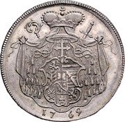 Austria Thaler Sigismund von Schrattenbach Type 11 1769 FM KM# 420 17 69 coin reverse Austria Thaler Sigismund von Schrattenbach Type 11 1769 FM KM# 420 17 69 coin reverse