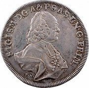 Austria Thaler Sigismund von Schrattenbach type 12 1770 FM KM# 426 SIGISM D G A & P S A S L N G PRIM coin obverse Austria Thaler Sigismund von Schrattenbach type 12 1770 FM KM# 426 SIGISM D G A & P S A S L N G PRIM coin obverse