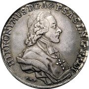 Austria Thaler Salzburg Hieronymus 1772 FMF KM# 433.2 HIERONYMUS D G A & P A S L N G PRIM coin obverse Austria Thaler Salzburg Hieronymus 1772 FMF KM# 433.2 HIERONYMUS D G A & P A S L N G PRIM coin obverse