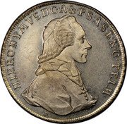 Austria Thaler Hieronymus von Colloredo 1777 M KM# 435 HIERONYMVS D G A & P S A S L N G PRIM coin obverse Austria Thaler Hieronymus von Colloredo 1777 M KM# 435 HIERONYMVS D G A & P S A S L N G PRIM coin obverse