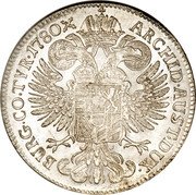 Austria Thaler Maria Theresia 1780 SF KM# 22 ARCHID AUST DUX BURG CO TVR 1780 coin reverse Austria Thaler Maria Theresia 1780 SF KM# 22 ARCHID AUST DUX BURG CO TVR 1780 coin reverse