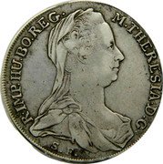 Austria Thaler Maria Theresa 1780 SF /\ X \ KM# 23 M THERESIA D G R IMP HU BO REG coin obverse Austria Thaler Maria Theresa 1780 SF /\ X \ KM# 23 M THERESIA D G R IMP HU BO REG coin obverse