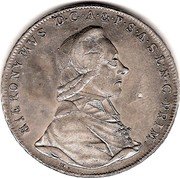 Austria Thaler Hieronymus von Colloredo 1789 M KM# 462 HIERONYMVS D G A P S A S L N G PRIM coin obverse Austria Thaler Hieronymus von Colloredo 1789 M KM# 462 HIERONYMVS D G A P S A S L N G PRIM coin obverse