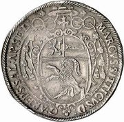Austria Thaler (Markus Sittikus von Hohenems) KM# 38 MARCVS SITTICVS D // G AREPS SAL AP SE L coin obverse Austria Thaler (Markus Sittikus von Hohenems) KM# 38 MARCVS SITTICVS D // G AREPS SAL AP SE L coin obverse