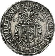 Austria Thaler (Paul Sixtus I) KM# 8.3 IN FALKERSTEIN AVREI VELL EQVES coin reverse Austria Thaler (Paul Sixtus I) KM# 8.3 IN FALKERSTEIN AVREI VELL EQVES coin reverse