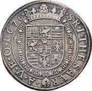 Austria Thaler Georg Ludwig 1676 KM# 5 S R I THESAVR A V EQ 1676 coin reverse Austria Thaler Georg Ludwig 1676 KM# 5 S R I THESAVR A V EQ 1676 coin reverse