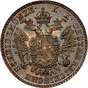 Austria 1/2 Kreuzer KM# Pn41 Austro-Hungarian Empire SCHEIDEMÜNZE K K OESTERREICHISCHE coin obverse