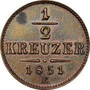Austria 1/2 Kreuzer KM# Pn41 Austro-Hungarian Empire 1/2 KREUZER 1851 E coin reverse