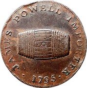 UK 1/2 Penny (Monmouthshire - Abergavenny J. Powell) JAMES POWELL IMPORTER 1795 coin obverse UK 1/2 Penny (Monmouthshire - Abergavenny J. Powell) JAMES POWELL IMPORTER 1795 coin obverse