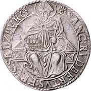 Austria 1/2 Thaler (Wolf Dietrich von) SANC RVDBERTVS EPVS SALZBVRG coin reverse Austria 1/2 Thaler (Wolf Dietrich von) SANC RVDBERTVS EPVS SALZBVRG coin reverse