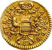 Austria 1/4 Ducat (Marie Therese Vienna) A AVST D B C TYR 1751 coin reverse Austria 1/4 Ducat (Marie Therese Vienna) A AVST D B C TYR 1751 coin reverse