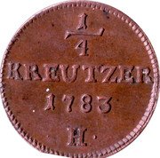 Austria 1/4 Kreuzer (Joseph II) KM# 6 1/4 KREUTZER 1783 H coin reverse Austria 1/4 Kreuzer (Joseph II) KM# 6 1/4 KREUTZER 1783 H coin reverse