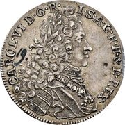 Austria 1/4 Thaler (Charles VI) CAROL VI D G R I S A G H H B REX coin obverse Austria 1/4 Thaler (Charles VI) CAROL VI D G R I S A G H H B REX coin obverse