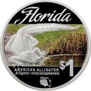 Tuvalu 1 Dollar American Alligator in Florida 2014 Proof AMERICAN ALLIGATOR FLORIDA ALLIGATOR MISSISSIPPIENSIS $1 coin reverse Tuvalu 1 Dollar American Alligator in Florida 2014 Proof AMERICAN ALLIGATOR FLORIDA ALLIGATOR MISSISSIPPIENSIS $1 coin reverse