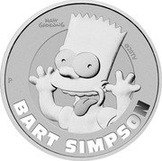 Tuvalu 1 Dollar (Bart Simpson Grimacing Face) MATT GROENING ©20TV P BART SIMPSON coin reverse Tuvalu 1 Dollar (Bart Simpson Grimacing Face) MATT GROENING ©20TV P BART SIMPSON coin reverse