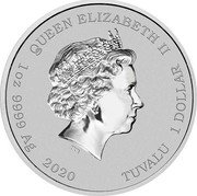 Tuvalu 1 Dollar Bart Simpson on the Skateboard 2020 P BU QUEEN ELIZABETH II IRB 1 OZ 9999 AG 2020 TUVALU 1 DOLLAR coin obverse Tuvalu 1 Dollar Bart Simpson on the Skateboard 2020 P BU QUEEN ELIZABETH II IRB 1 OZ 9999 AG 2020 TUVALU 1 DOLLAR coin obverse