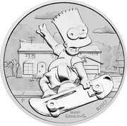 Tuvalu 1 Dollar Bart Simpson on the Skateboard 2020 P BU P MATT GROENING ©20CF coin reverse Tuvalu 1 Dollar Bart Simpson on the Skateboard 2020 P BU P MATT GROENING ©20CF coin reverse