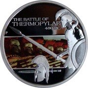 Tuvalu 1 Dollar (Battle of Thermopylas) THE BATTLE OF THERMOPYLAE 480BC P coin reverse Tuvalu 1 Dollar (Battle of Thermopylas) THE BATTLE OF THERMOPYLAE 480BC P coin reverse