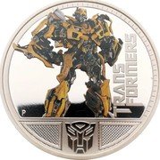 Tuvalu 1 Dollar (Bumblebee) TRANS FORMERS P coin reverse Tuvalu 1 Dollar (Bumblebee) TRANS FORMERS P coin reverse