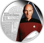 Tuvalu 1 Dollar Captain Jean Luc Picard 2015 P Proof TM & © 2014 CBS. ARR. CAPTAIN JEAN LUC PICARD 1 OZ 999 SILVER P coin reverse