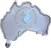 Tuvalu One Dollar Elizabeth II First Flight from USA to Australia 2003  Proof QUEEN ELIZABETH II TUVALI 2003 RDM 1OZ 999 SILVER ONE DOLLAR coin obverse