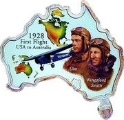Tuvalu One Dollar Elizabeth II First Flight from USA to Australia 2003  Proof 1928 FIRST FLIGHT USA TO AUSTRALIA ULM KINGSFORD SMITH coin reverse