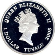 Tuvalu 1 Dollar (Fokker) KM# 224 QUEEN ELIZABETH II 1 DOLLAR TUVALU 2005 coin obverse Tuvalu 1 Dollar (Fokker) KM# 224 QUEEN ELIZABETH II 1 DOLLAR TUVALU 2005 coin obverse