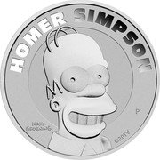 Tuvalu 1 Dollar (Homer Simpson Smiling Face) HOMER SIMPSON P MATT GROENING ©20TV coin reverse Tuvalu 1 Dollar (Homer Simpson Smiling Face) HOMER SIMPSON P MATT GROENING ©20TV coin reverse