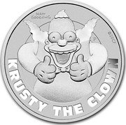 Tuvalu 1 Dollar Krusty the Clown Simpsons No data BU KRUSTY THE CLOWN P MATT GROENING ©20CF coin reverse Tuvalu 1 Dollar Krusty the Clown Simpsons No data BU KRUSTY THE CLOWN P MATT GROENING ©20CF coin reverse