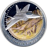 Tuvalu 1 Dollar Lockheed FA-22 Raptor 2005 Proof KM# 228 LOCKHEED MARTIN F/A-22 RAPTOR coin reverse Tuvalu 1 Dollar Lockheed FA-22 Raptor 2005 Proof KM# 228 LOCKHEED MARTIN F/A-22 RAPTOR coin reverse