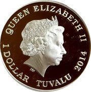 Tuvalu 1 Dollar (Lunar Good Fortune) QUEEN ELIZABETH II IRB 1 DOLLAR TUVALU 2014 coin obverse Tuvalu 1 Dollar (Lunar Good Fortune) QUEEN ELIZABETH II IRB 1 DOLLAR TUVALU 2014 coin obverse