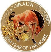 Tuvalu 1 Dollar (Lunar Good Fortune) WEALTH P 2014 YEAR OF THE HORSE coin reverse Tuvalu 1 Dollar (Lunar Good Fortune) WEALTH P 2014 YEAR OF THE HORSE coin reverse