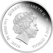 Tuvalu 1 Dollar Marge Simpson 2019 QUEEN ELIZABETH II IRB 1 OZ 9999 AG 2019 TUVALU 1 DOLLAR coin obverse Tuvalu 1 Dollar Marge Simpson 2019 QUEEN ELIZABETH II IRB 1 OZ 9999 AG 2019 TUVALU 1 DOLLAR coin obverse