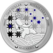 New Zealand One Dollar Matariki 2022  Proof ONE DOLLAR KOTAHI TARA MATARIKI coin reverse New Zealand One Dollar Matariki 2022  Proof ONE DOLLAR KOTAHI TARA MATARIKI coin reverse