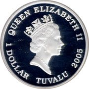 Tuvalu 1 Dollar MIG 15 2005 Proof KM# 226 QUEEN ELIZABETH II 1 DOLLAR TUVALU 2005 coin obverse Tuvalu 1 Dollar MIG 15 2005 Proof KM# 226 QUEEN ELIZABETH II 1 DOLLAR TUVALU 2005 coin obverse