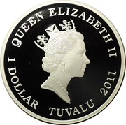 Tuvalu 1 Dollar Santa Maria Ship 2011 P Proof KM# 181 QUEEN ELIZABETH II RDM 1 DOLLAR TUVALU 2011 coin obverse Tuvalu 1 Dollar Santa Maria Ship 2011 P Proof KM# 181 QUEEN ELIZABETH II RDM 1 DOLLAR TUVALU 2011 coin obverse
