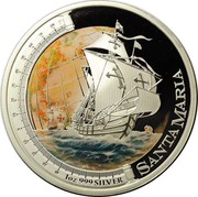 Tuvalu 1 Dollar Santa Maria Ship 2011 P Proof KM# 181 P 1 OZ 999 SILVER SANTA MARIA coin reverse Tuvalu 1 Dollar Santa Maria Ship 2011 P Proof KM# 181 P 1 OZ 999 SILVER SANTA MARIA coin reverse