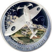 Tuvalu 1 Dollar Spitfire 2005 Proof KM# 225 SUPERMARINE SPITFIRE coin reverse Tuvalu 1 Dollar Spitfire 2005 Proof KM# 225 SUPERMARINE SPITFIRE coin reverse