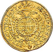Austria 1 Ducat Ferdinand III Vienna 1657 triangle ARCHID AVS DVX BVRG C TYRO coin reverse Austria 1 Ducat Ferdinand III Vienna 1657 triangle ARCHID AVS DVX BVRG C TYRO coin reverse