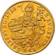 Austria 1 Ducat (Franz Anton von Harrach) S RVDBERT9 EPS SALISBVRG 1718 coin reverse Austria 1 Ducat (Franz Anton von Harrach) S RVDBERT9 EPS SALISBVRG 1718 coin reverse