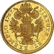 Austria 1 Ducat (Josef II) VIRTUTE ET EXEMPLO 1767 C K coin reverse Austria 1 Ducat (Josef II) VIRTUTE ET EXEMPLO 1767 C K coin reverse