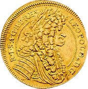 Austria 1 Ducat (Leopold I Vienna coin) LEOPOLD D G R I S A G H B REX coin obverse Austria 1 Ducat (Leopold I Vienna coin) LEOPOLD D G R I S A G H B REX coin obverse