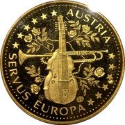 Austria 1 ECU Adalbert Stifter 1995 ND (no date) AUSTRIA CHI SERVUS EUROPA coin reverse Austria 1 ECU Adalbert Stifter 1995 ND (no date) AUSTRIA CHI SERVUS EUROPA coin reverse