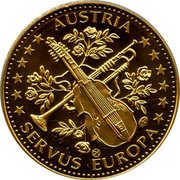 Austria 1 ECU Emmerich Kalman 1995 ND (no date) AUSTRIA CHI SERVUS EUROPA coin reverse Austria 1 ECU Emmerich Kalman 1995 ND (no date) AUSTRIA CHI SERVUS EUROPA coin reverse
