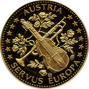 Austria 1 ECU Franz Grillparzer 1995 ND (no date) AUSTRIA CHI SERVUS EUROPA coin reverse Austria 1 ECU Franz Grillparzer 1995 ND (no date) AUSTRIA CHI SERVUS EUROPA coin reverse